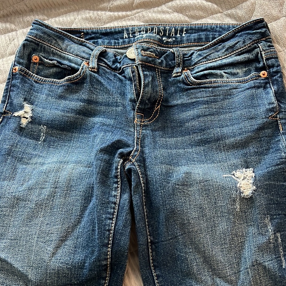 Aeropostale Distressed Skinny Jeans Sz 2 Short